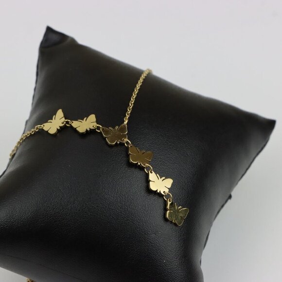 Yellow Gold Butterfly Pendant Necklace in Adjustable Chain Length, XPNL0357 - Picture 7 of 13